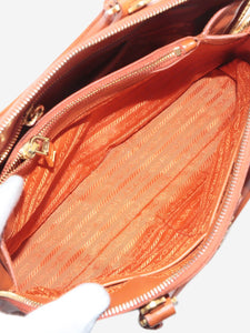 Prada Orange Saffiano leather Galleria top handle bag