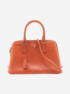 Prada Orange Saffiano leather Galleria top handle bag