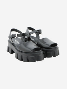 Prada Black Monolith rubber platform sandals - size EU 36.5