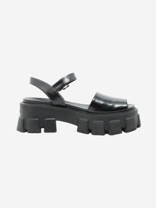 Prada Black Monolith rubber platform sandals - size EU 36.5