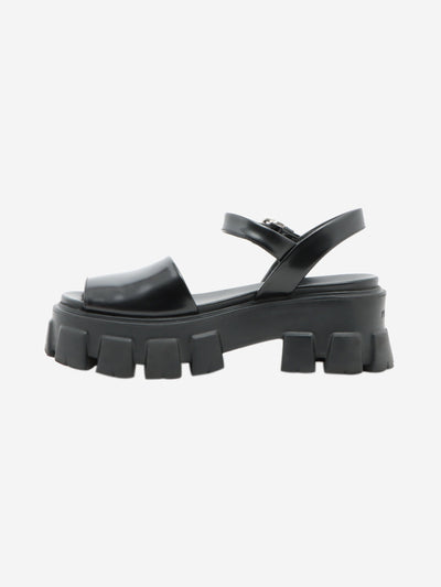 Black Monolith rubber platform sandals - size EU 36.5 Flat Sandals Prada 