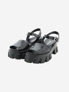 Prada Black Monolith rubber platform sandals - size EU 36.5