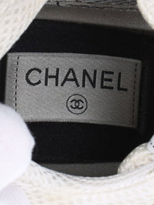 Chanel White and gold CC mesh and leather trainers - size EU 42