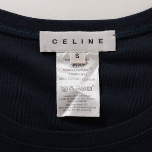 Celine Navy and gold embroidered t-shirt - size S