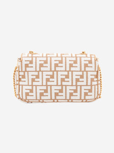 Fendi Beige Baguette chain midi shoulder bag