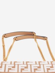 Fendi Beige Baguette chain midi shoulder bag