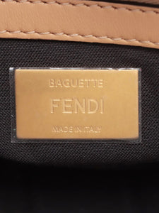 Fendi Beige Baguette chain midi shoulder bag