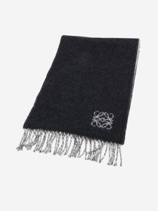 Loewe Grey Anagram colour-block wool scarf