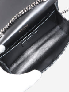 Saint Laurent Black Paris suede star-studded chain shoulder bag