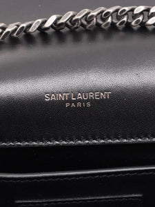 Saint Laurent Black Paris suede star-studded chain shoulder bag