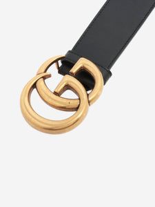 Gucci Black GG leather belt