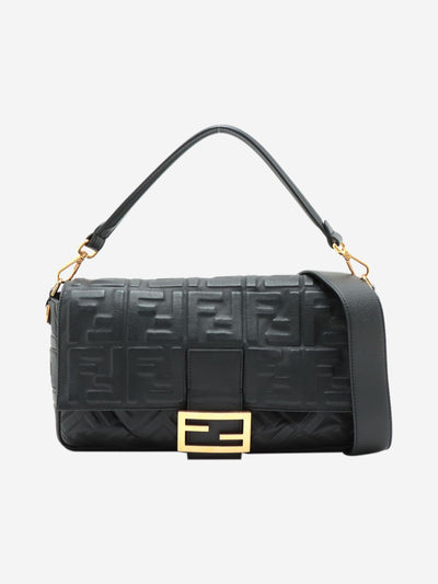 Black nappa leather bag with FF motif Shoulder bags Fendi 