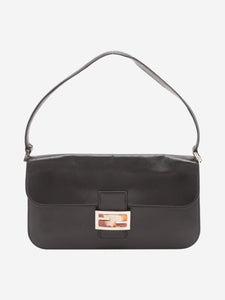 Fendi Black Mamma Baguette leather shoulder bag