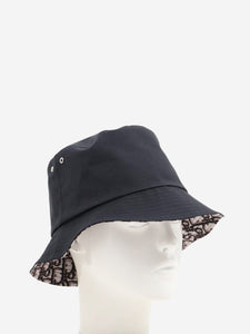 Christian Dior Black reversible Teddy-D small brim bucket hat - size