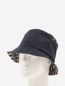 Christian Dior Black reversible Teddy-D small brim bucket hat - size