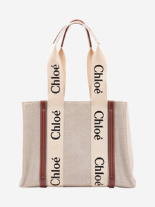 Chloe Neutral medium Woody tote bag