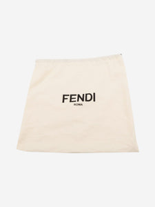 Fendi Taupe Zucca embossed Kan I leather shoulder bag