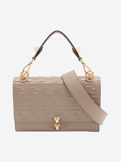 Taupe Zucca embossed Kan I leather shoulder bag