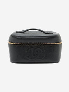 Chanel Black vintage 1994 Coco Mark caviar Vanity bag