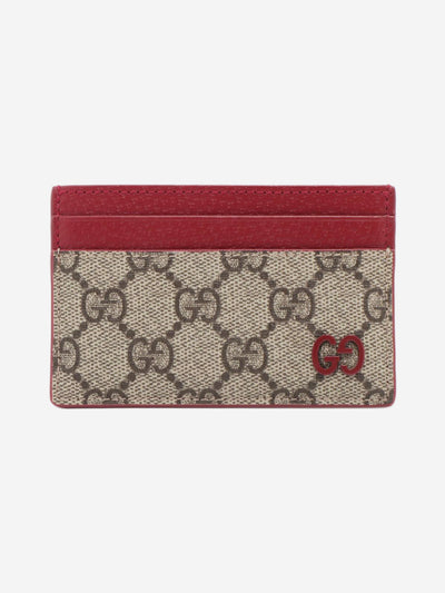 Red and brown GG Supreme cardholder