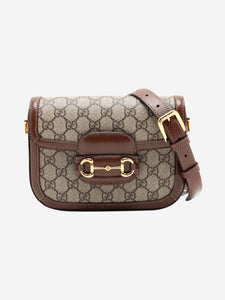 Gucci Brown GG Supreme Horsebit 1955 shoulder bag