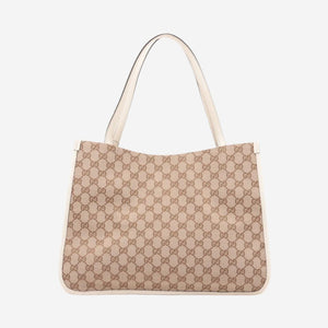 Gucci Brown and cream Horsebit 1955 GG canvas tote bag