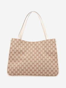 Gucci Brown and cream Horsebit 1955 GG canvas tote bag