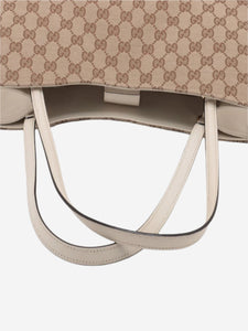 Gucci Brown and cream Horsebit 1955 GG canvas tote bag