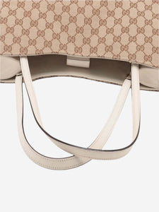 Gucci Brown and cream Horsebit 1955 GG canvas tote bag