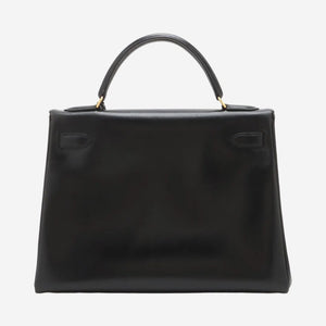 Hermes Black vintage 1993 Kelly 32 bag in Box Calf leather