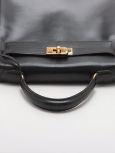 Hermes Black vintage 1993 Kelly 32 bag in Box Calf leather