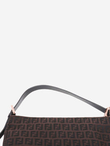 Fendi Brown Zucchino canvas shoulder bag