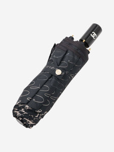 Chanel Black script logo umbrella