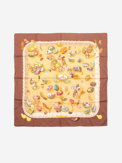 Brown Curvee D'Hermes silk scarf Scarves Hermes 