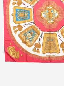 Hermes Red Porte Et Cauabrie silk scarf
