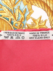 Hermes Red Porte Et Cauabrie silk scarf