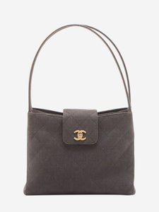 Chanel Grey vintage 1997 Matelasse canvas One shoulder bag