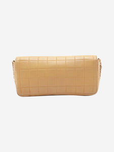 Chanel Beige vintage 2000 Chocolate Bar lambskin chain shoulder bag