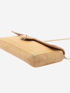 Chanel Beige vintage 2000 Chocolate Bar lambskin chain shoulder bag