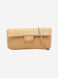 Chanel Beige vintage 2000 Chocolate Bar lambskin chain shoulder bag