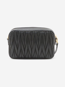 Miu Miu Black Matelassé leather chain shoulder bag
