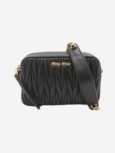 Miu Miu Black Matelassé leather chain shoulder bag
