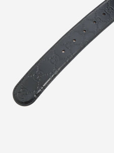 Gucci Black Guccissima Interlocking G leather belt