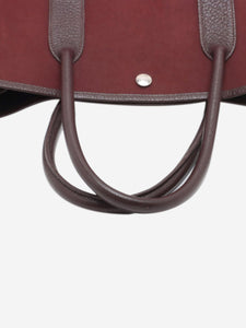 Hermes Maroon 2005 Garden Party 36 PM Verso Buffle & Toile Officier bag
