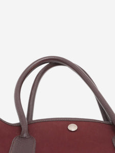 Hermes Maroon 2005 Garden Party 36 PM Verso Buffle & Toile Officier bag