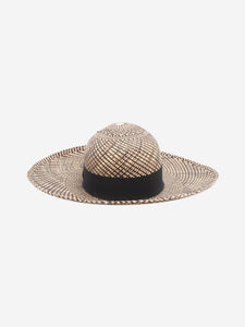 Hermes Neutral woven straw sun hat