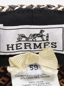 Hermes Neutral woven straw sun hat