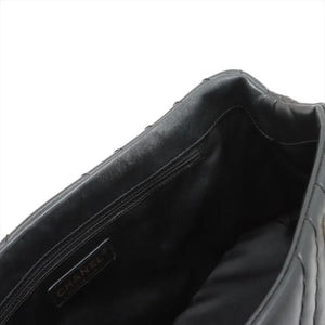 Chanel Black 2012 V-Stitch lambskin chain shoulder bag
