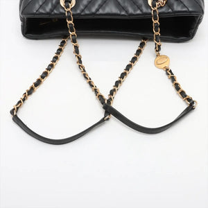 Chanel Black 2012 V-Stitch lambskin chain shoulder bag