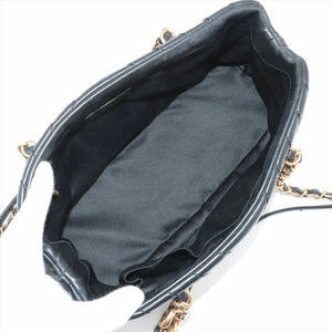 Chanel Black 2012 V-Stitch lambskin chain shoulder bag